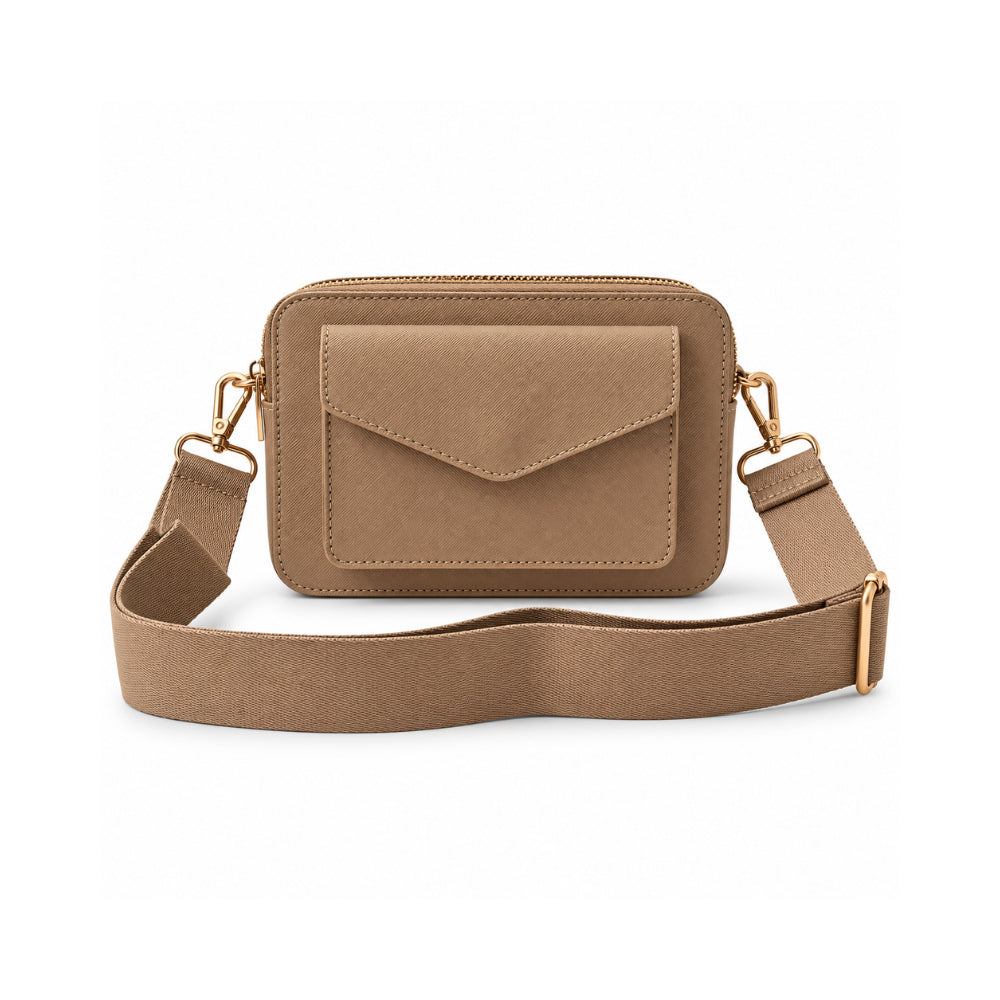 Rosewood Collection GenuineLeather Camera Bag - LATTE